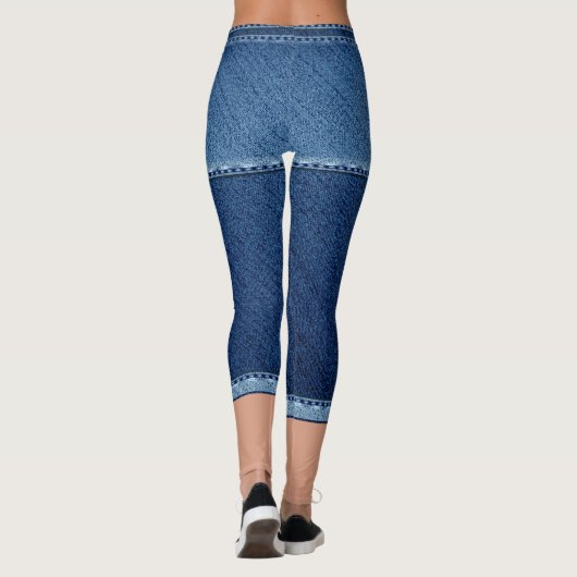 Fake denim short blue leggings (Achterkant)