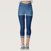 Fake denim short blue leggings (Voorkant)