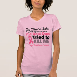 Fake en spectaculaire borstkanker t-shirt