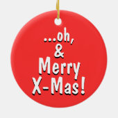 Fake F-bom grap & vrolijke Xmas wensen v2 Keramisch Ornament (Achterkant)