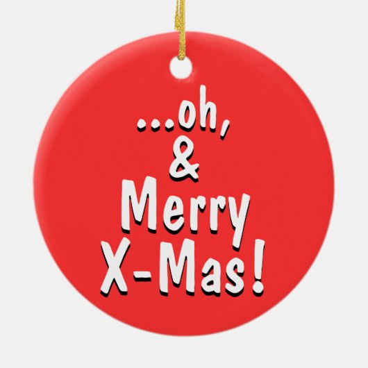 Fake F-bom grap & vrolijke Xmas wensen v2 Keramisch Ornament (Achterkant)