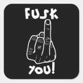Fake f-bom & nepmiddelvinger grap v1 vierkante sticker (Voorkant)
