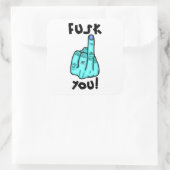 Fake f-bom & nepmiddelvinger grap v2.2 vierkante sticker (Tas)