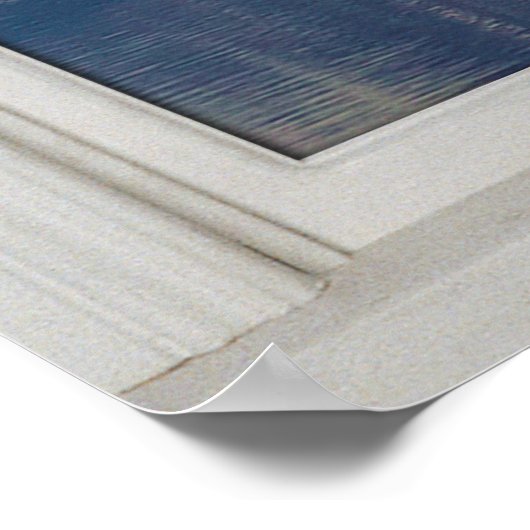 Fake Faux Window Illusion - Sunny Mountain Uitzich Poster (Hoek)