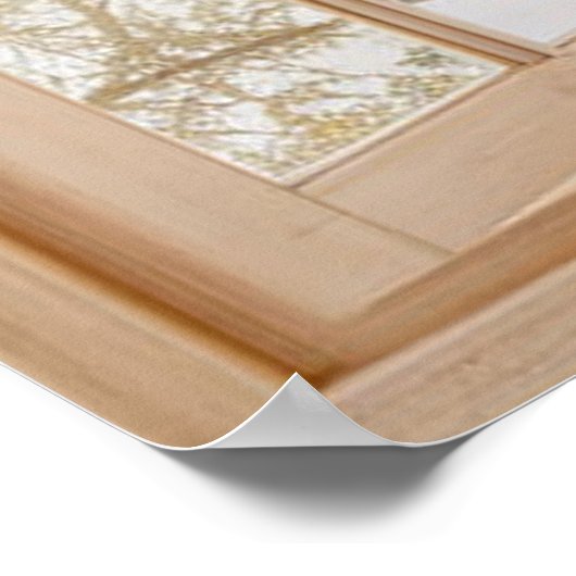 Fake Faux Window met Summer Sky uitzicht Poster (Hoek)