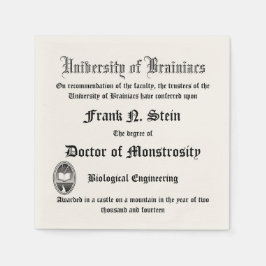 Fake Frankenstein Diploma servet