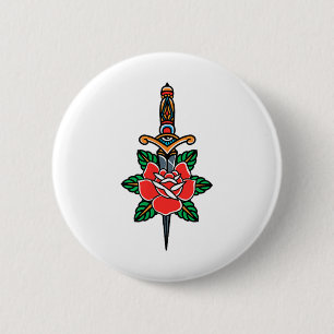 Fake Friends Amerikaanse Traditionele Tattoo Oude  Ronde Button 5,7 Cm