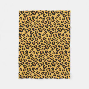 Fake Fur Leopard Print in natuurlijke kleuren Fleece Deken