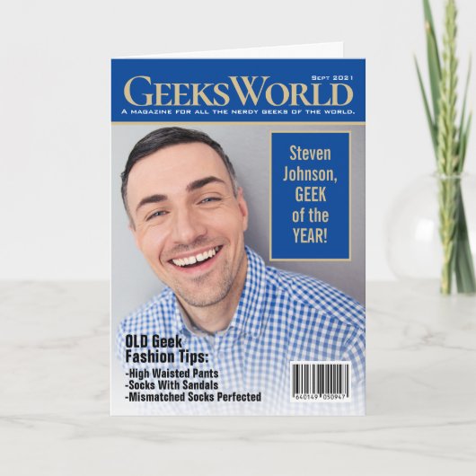 Fake GeeksWorld Magazine voegt uw eigen foto's toe Kaart (Voorkant)