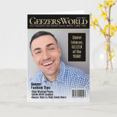 Fake GeezersWorld Magazine Custom Birthday Kaart (Gele Bloem)