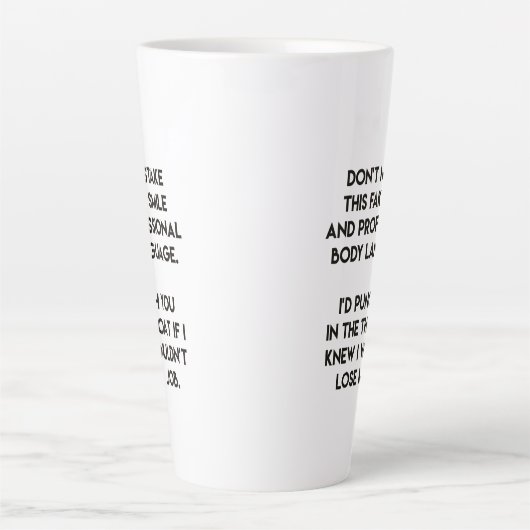 Fake glimlach - Funny, Sarcastic Quote Latte Mok (Voorkant)