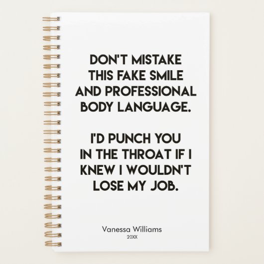 Fake glimlach - Funny, Sarcastic Quote Planner (Voorkant)