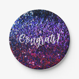 Fake Glitter en je felicitaties Papieren Bordje