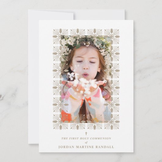 Fake Gold Effect Fancy Ornament Lace Effect Modern Kaart (Voorkant)