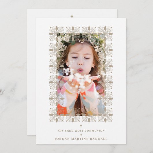 Fake Gold Effect Fancy Ornament Lace Effect Modern Kaart (Voorkant / Achterkant)