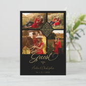 Fake Golden Luxury Filigree 4 Afbeeldingen Sjabloo (Staand voorkant)