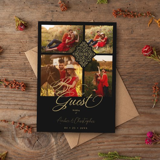 Fake Golden Luxury Filigree 4 Afbeeldingen Sjabloo