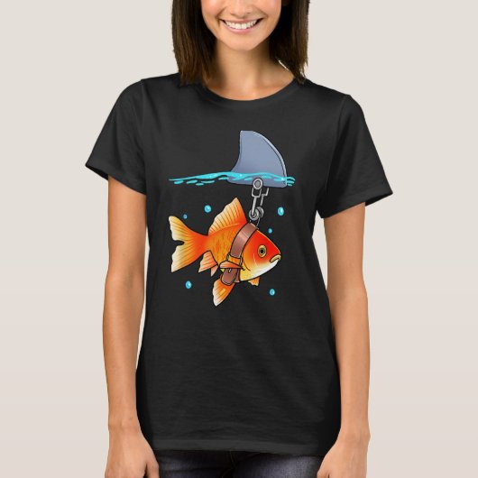 Fake haaienvin Grappige goudvis vis zeedieren T-shirt (Voorkant)