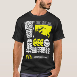 Fake Happiness Sad Esthetic Edgy Streetwear T-shirt