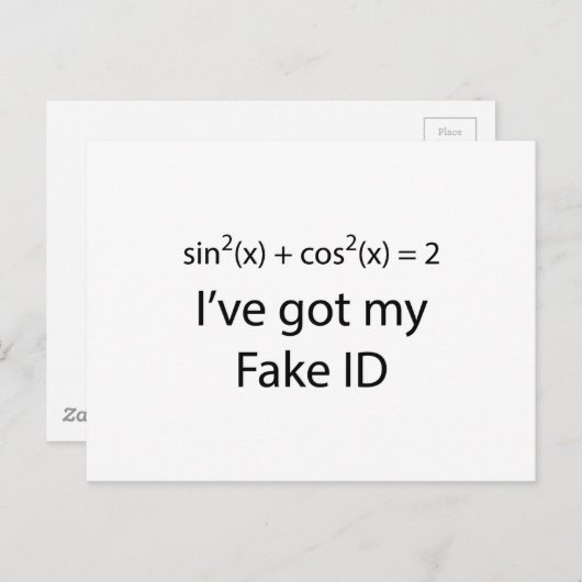 Fake ID Briefkaart (Voorkant / Achterkant)
