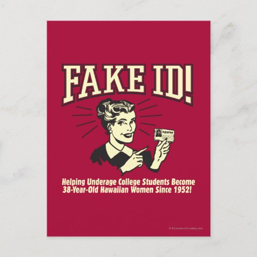 Fake ID: Onderage College Hawaiian Briefkaart (Voorkant)