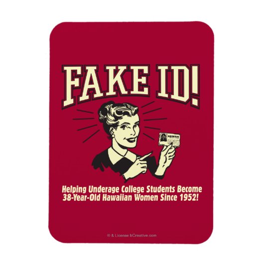 Fake ID: Onderage College Hawaiian Magneet (Verticaal)