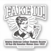 Fake ID: Onderage College Hawaiian Sticker (Voorkant)