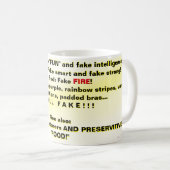 Fake is fake (niet echt)! koffiemok (Voorkant rechts)