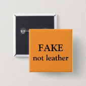 FAKE is niet leder Vierkante Button 5,1 Cm (Voorkant /achterkant)
