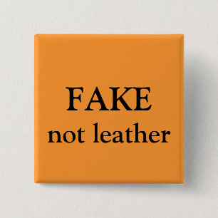FAKE is niet leder Vierkante Button 5,1 Cm