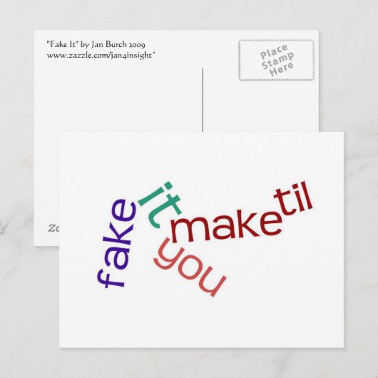 Fake It Briefkaart (Voorkant / Achterkant)