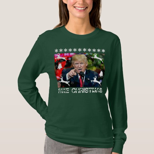 Fake Kerstmis Donald Trump Ugly Kerstmis Shirt (Voorkant)