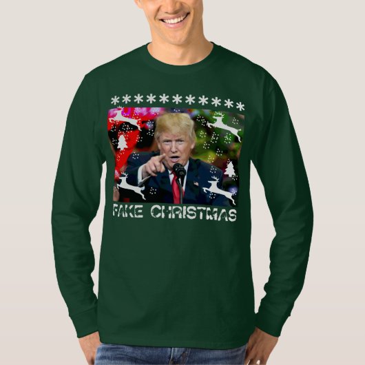 Fake Kerstmis Donald Trump Ugly Kerstmis Shirt 2 (Voorkant)