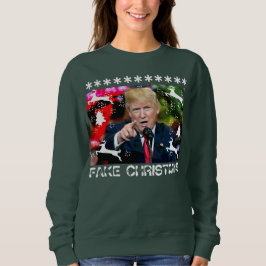 Fake Kerstmis Donald Trump Ugly met kerstkeuken Trui