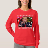 Fake Kerstmis Trump Ugly KerstSweater, vrouwen T-shirt (Voorkant)