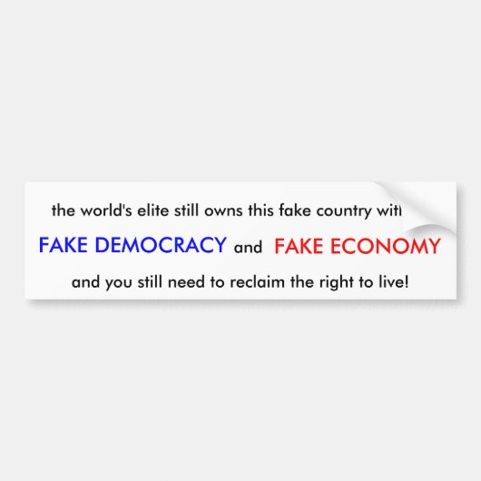 Fake-land Bumpersticker (Voorkant)