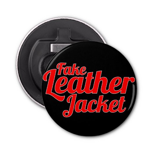 Fake Leather Jacket - Bottle Open Button Flesopener (Voorkant)