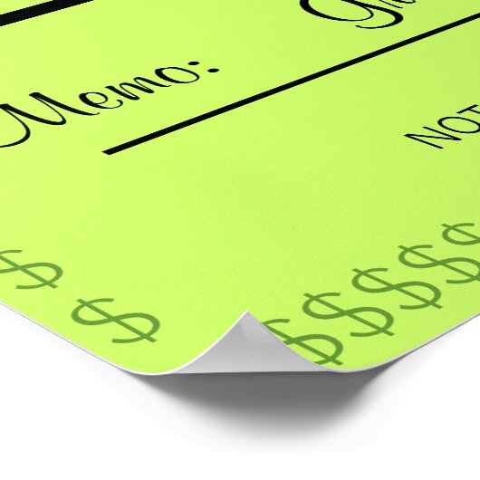 Fake Lottery Check Huge Poster (Hoek)