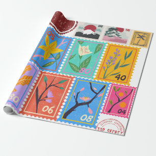 Fake Masterpiece Random Stamps Collage Collectie Cadeaupapier