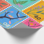 Fake Masterpiece Random Stamps Collage Collectie Cadeaupapier (Hoek)