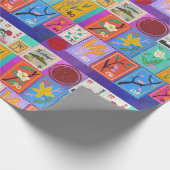 Fake Masterpiece Random Stamps Collage Collectie Cadeaupapier (Hoek)