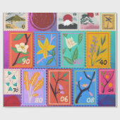 Fake Masterpiece Random Stamps Collage Collectie Cadeaupapier (Vlak)