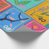 Fake Masterpiece Random Stamps Collage Collectie Cadeaupapier (Hoek)