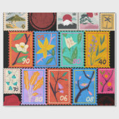 Fake Masterpiece Random Stamps Collage Collectie Cadeaupapier (Vlak)