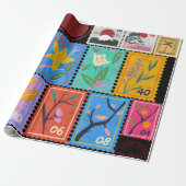 Fake Masterpiece Random Stamps Collage Collectie Cadeaupapier (Uitgerold)