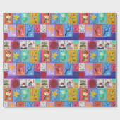 Fake Masterpiece Random Stamps Collage Collectie Cadeaupapier (Vlak)