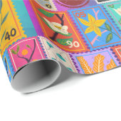 Fake Masterpiece Random Stamps Collage Collectie Cadeaupapier (Rol Hoek)