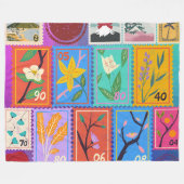 Fake Masterpiece Random Stamps Collage Collectie Fleece Deken (Voorkant (Horizontaal))