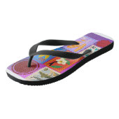 Fake Masterpiece Random Stamps Collage Collectie Teenslippers (Schuin)