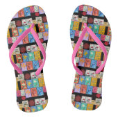 Fake Masterpiece Random Stamps Collage Collectie Teenslippers (Voetbed)